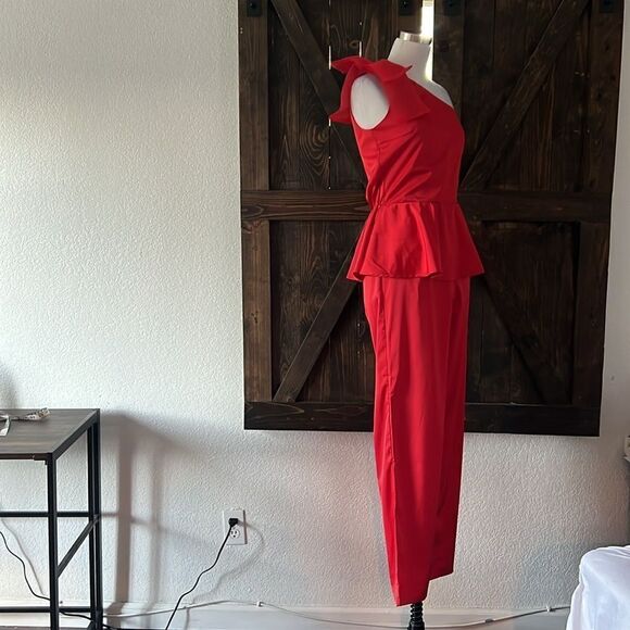 NWT The Drop Silky Satin Stretch One Shoulder Jumpsuit by @shopdandy - Picture 5 of 16